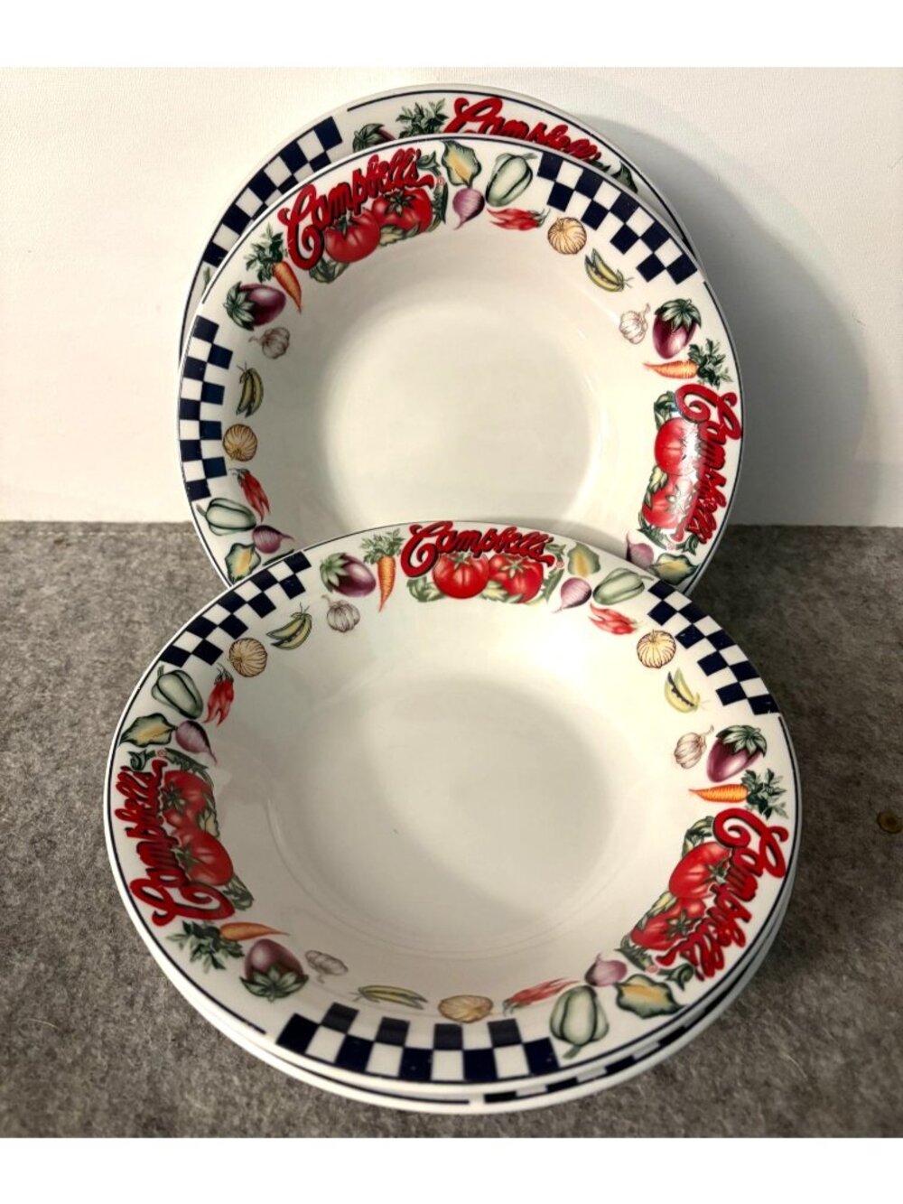 4 Gibson 1997 Vintage Campbell Soup Company Soup Bowls 8"   # 3370